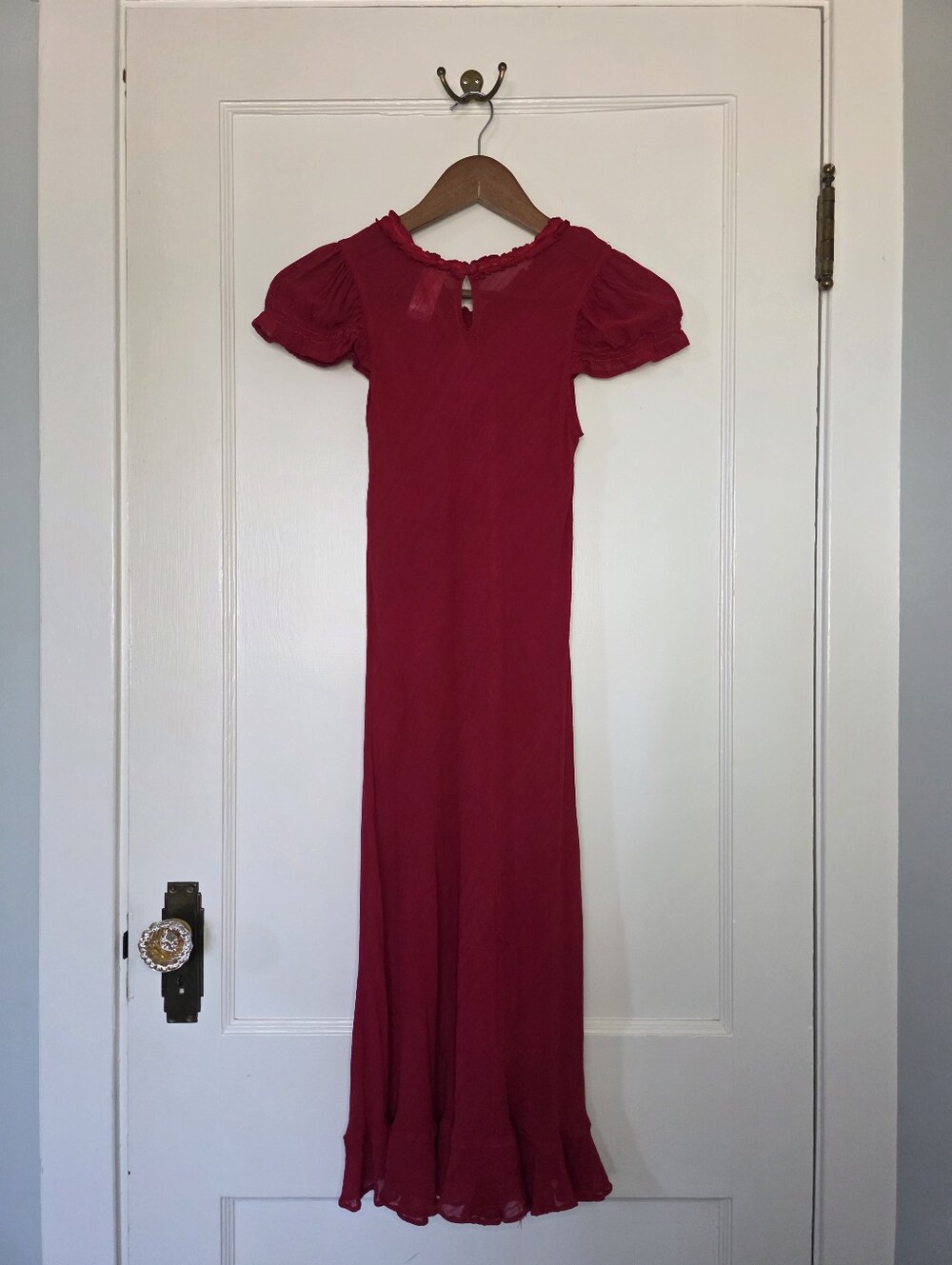 April Cornell Sheer Overlay Dress – Girls’ Size 11/12 – Berry Red - Picture 7 of 10